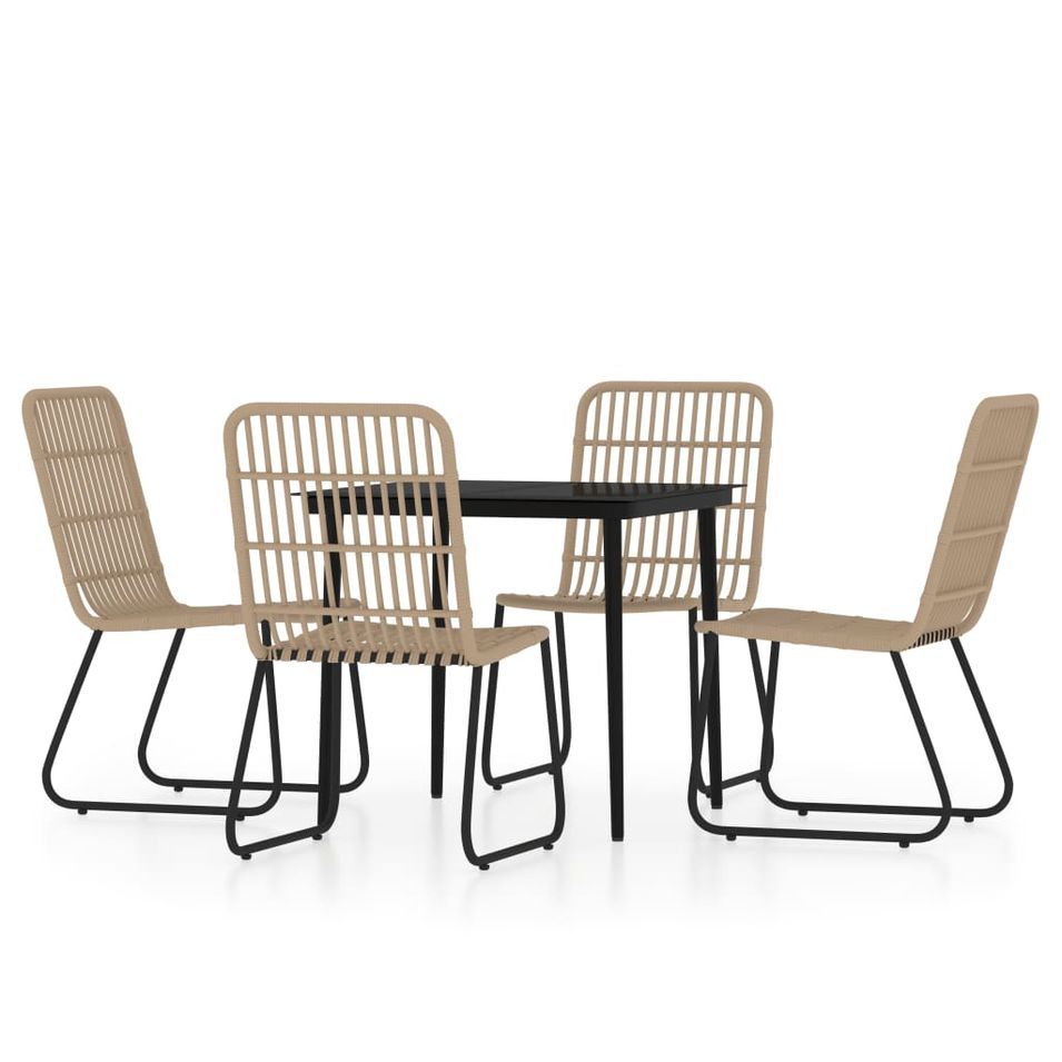 Ensemble de salle à manger de jardin 5 pcs Chêne - Photo n°1