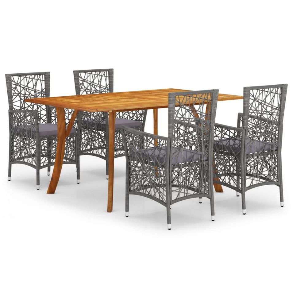 Ensemble de salle à manger de jardin 5 pcs Gris 82 - Photo n°1