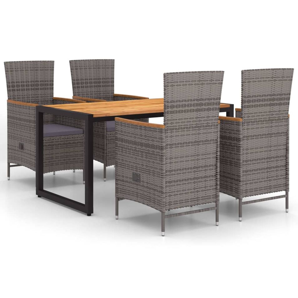 Ensemble de salle à manger de jardin 5 pcs Gris 89 - Photo n°1