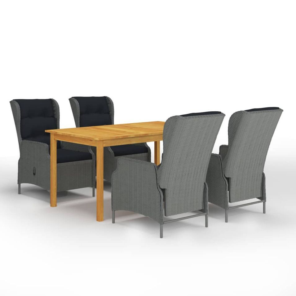 Ensemble de salle à manger de jardin 5 pcs Gris clair 10 - Photo n°1