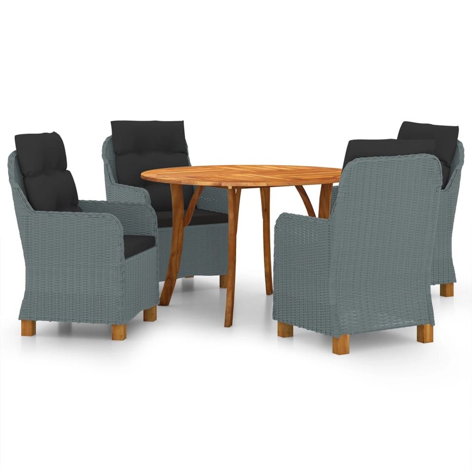 Ensemble de salle à manger de jardin 5 pcs Gris clair 29 - Photo n°1