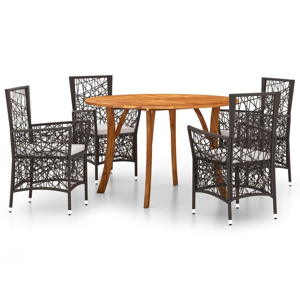 Ensemble de salle à manger de jardin 5 pcs Marron 84 - Photo n°1