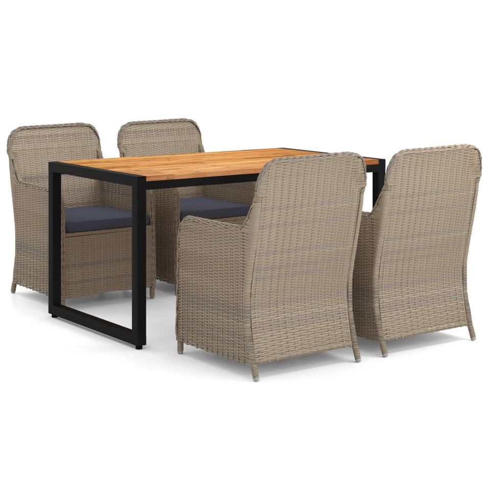 Ensemble de salle à manger de jardin 5 pcs Marron 42 - Photo n°1