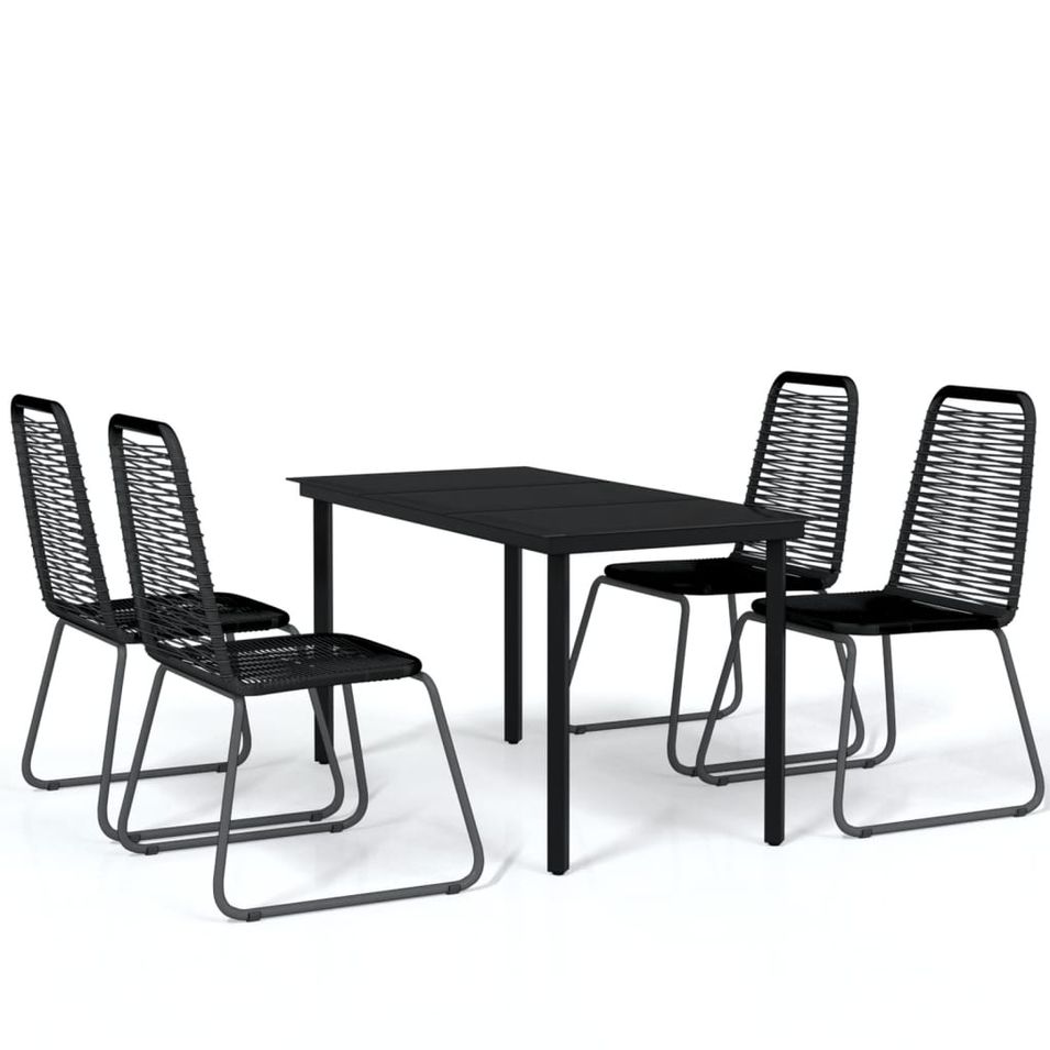 Ensemble de salle à manger de jardin 5 pcs Noir 39 - Photo n°1