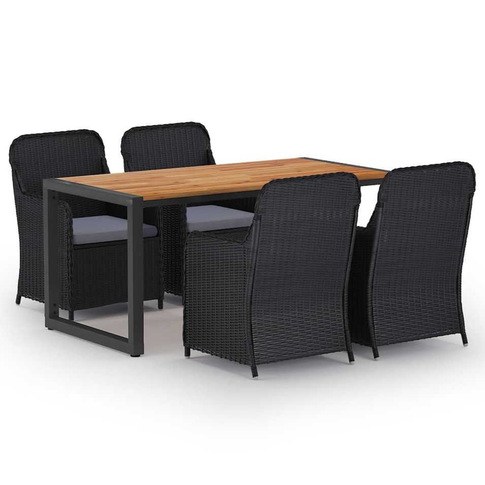 Ensemble de salle à manger de jardin 5 pcs Noir 108 - Photo n°1