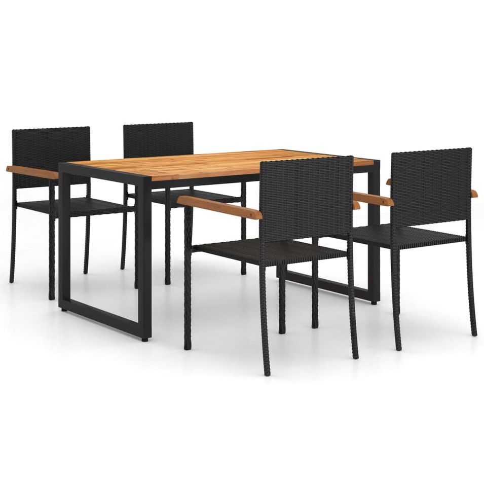 Ensemble de salle à manger de jardin 5 pcs Noir 110 - Photo n°1