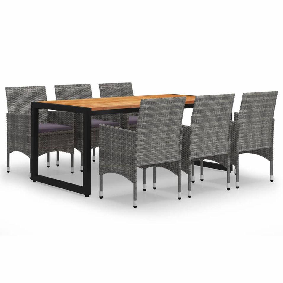 Ensemble de salle à manger de jardin 7 pcs Gris 22 - Photo n°1