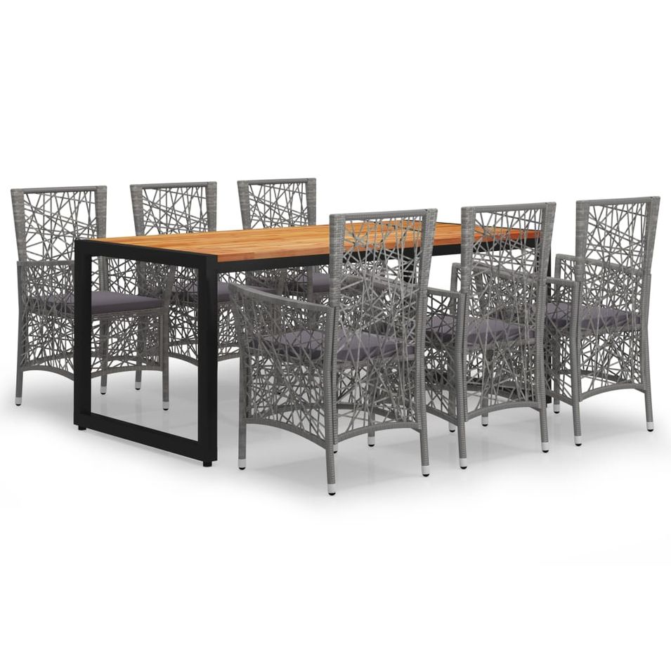 Ensemble de salle à manger de jardin 7 pcs Gris 61 - Photo n°1