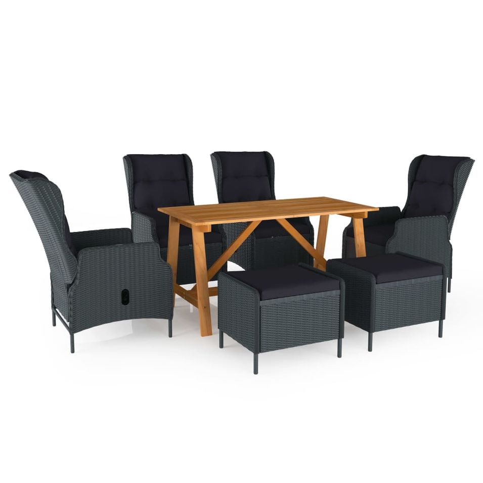 Ensemble de salle à manger de jardin 7 pcs Gris foncé 17 - Photo n°1