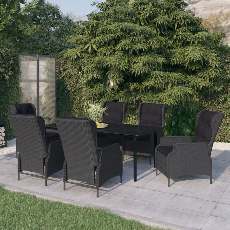 Ensemble de salle à manger de jardin 7 pcs Gris foncé - Photo n°1