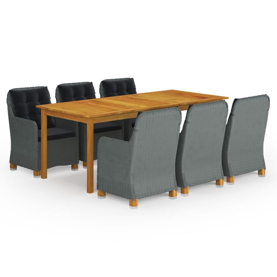 Ensemble de salle à manger de jardin 9 pcs Gris clair 8 - Photo n°1