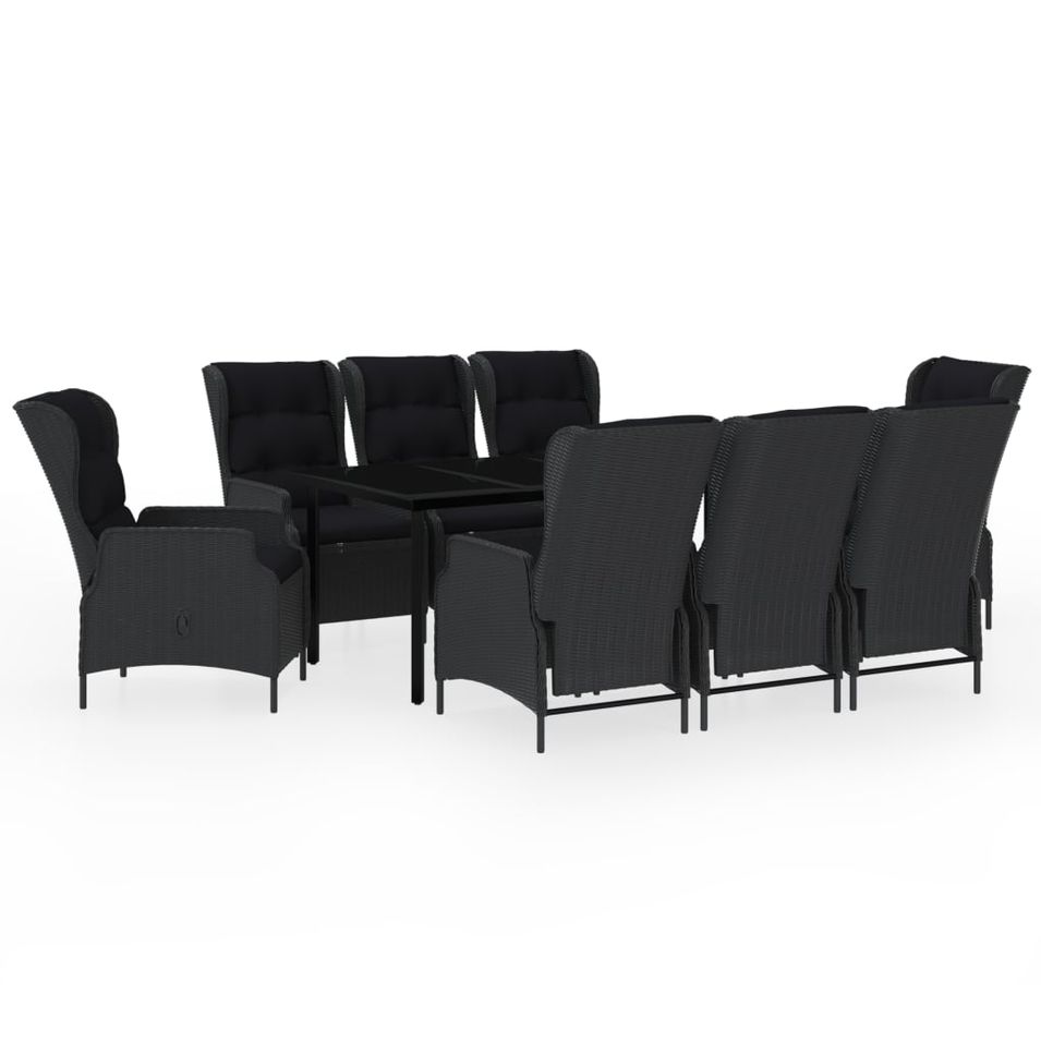 Ensemble de salle à manger de jardin 9 pcs Gris foncé 2 - Photo n°1