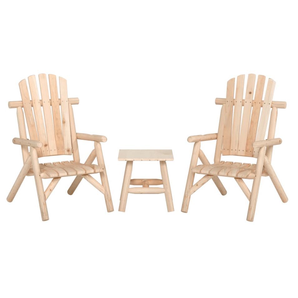 Ensemble de salon de jardin 3 pcs bois massif d'épicéa - Photo n°1