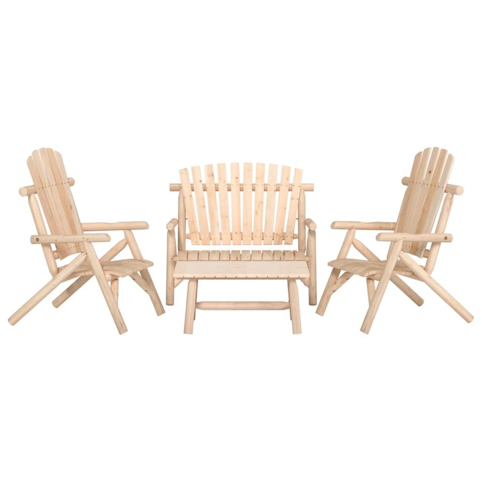 Ensemble de salon de jardin 4 pcs bois massif d'épicéa - Photo n°1