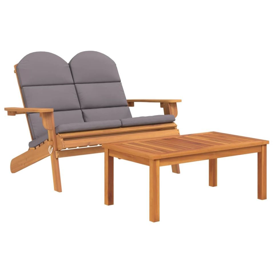 Ensemble de salon de jardin Adirondack 2 pcs bois acacia solide - Photo n°1