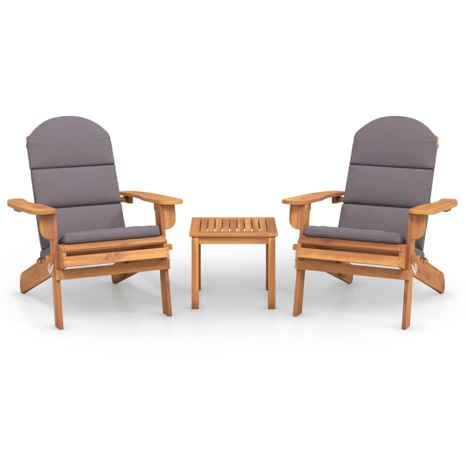 Ensemble de salon de jardin Adirondack 3 pcs bois acacia solide - Photo n°1