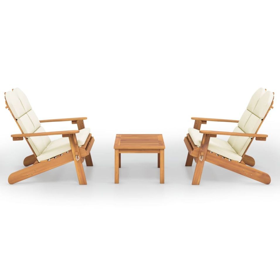 Ensemble de salon de jardin Adirondack 3 pcs bois acacia solide - Photo n°1