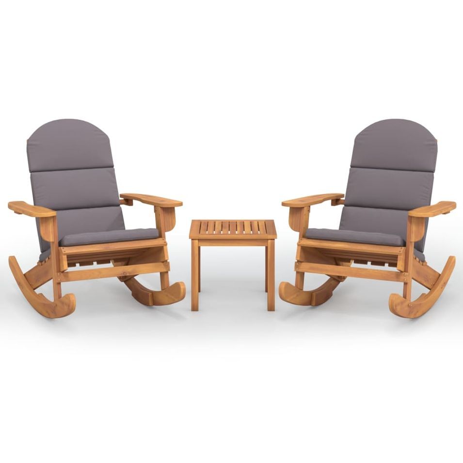 Ensemble de salon de jardin Adirondack 3 pcs bois acacia solide - Photo n°1