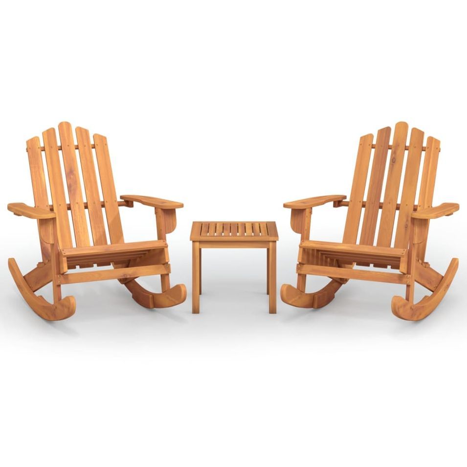 Ensemble de salon de jardin Adirondack 3 pcs bois acacia solide - Photo n°1