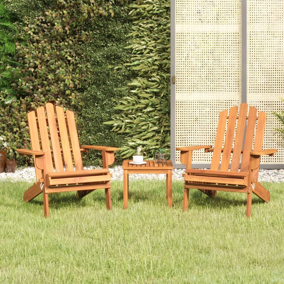 Ensemble de salon de jardin Adirondack 3 pcs bois acacia solide - Photo n°1
