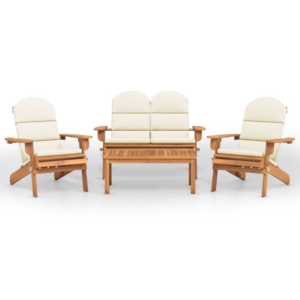 Ensemble de salon de jardin Adirondack 4 pcs bois acacia solide - Photo n°1