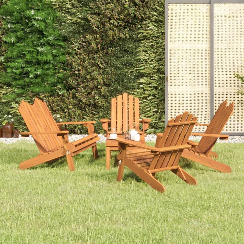 Ensemble de salon de jardin Adirondack 5 pcs bois acacia solide - Photo n°1