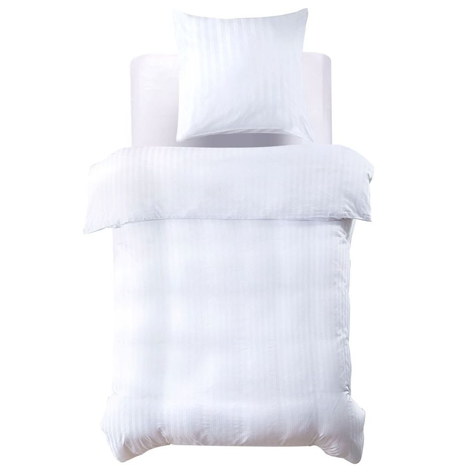 Ensemble housse de couette Satin de coton Blanc 135x200/80x80cm - Photo n°1