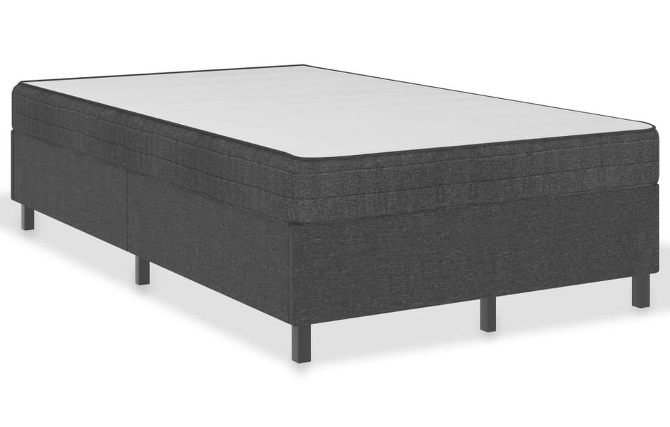 Ensemble matelas équilibré à ressorts 20 cm et sommier tapissier 35.5 cm tissu gris foncé Sloka - Élégance et confort - Photo n°1