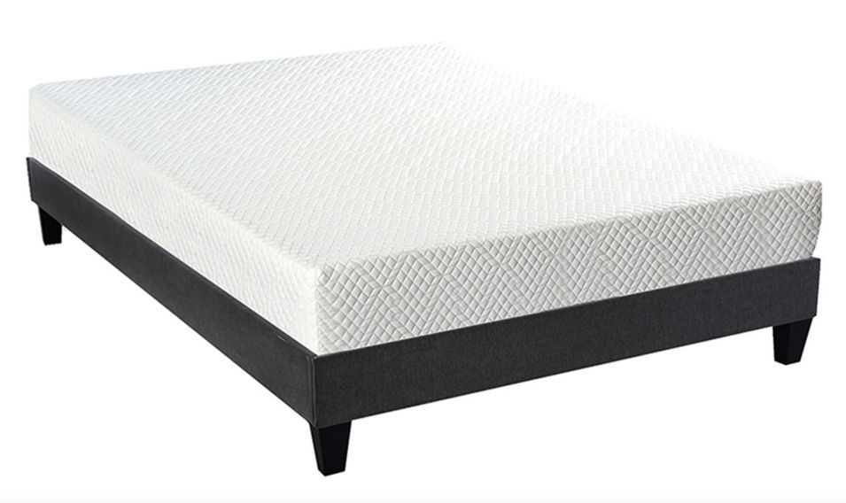 Ensemble matelas ferme 21 cm à mémoire de forme et sommier 30 cm en bois Absolu - Photo n°1