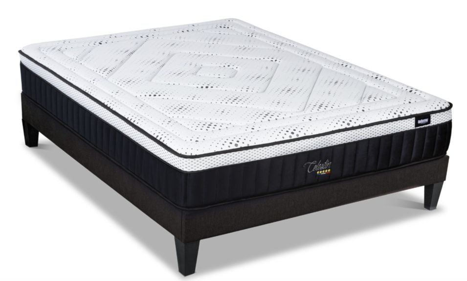 Ensemble matelas moelleux 29 cm à mémoire de forme et sommier 30 cm en bois Célestin 2.0 - Photo n°1