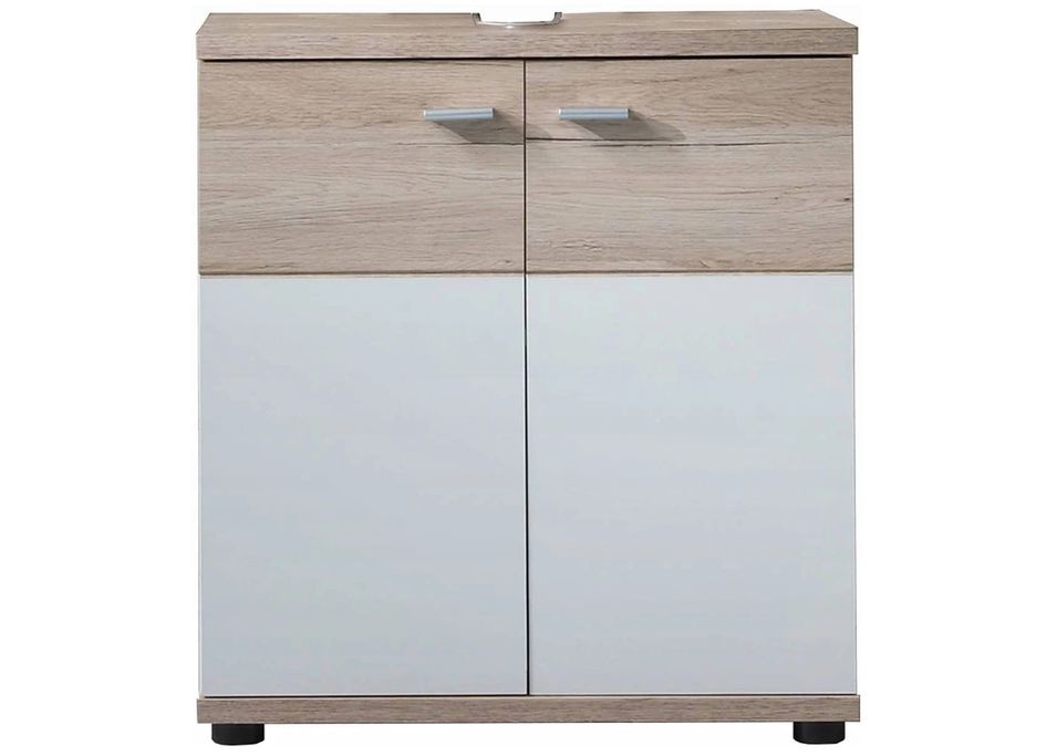 Ensemble meuble de salle de bain 3 pièces blanc et chêne clair Masie - Photo n°4