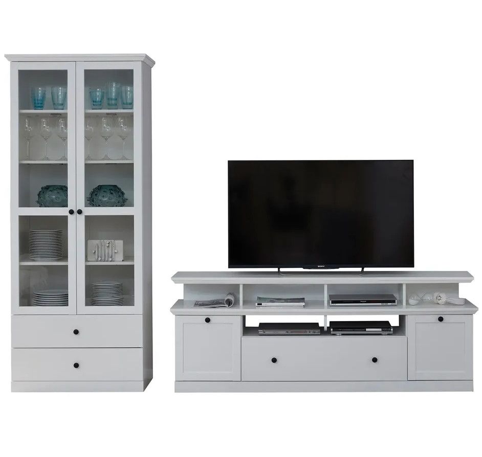 Ensemble meuble TV 2 pièces blanc mat Valex - Photo n°1