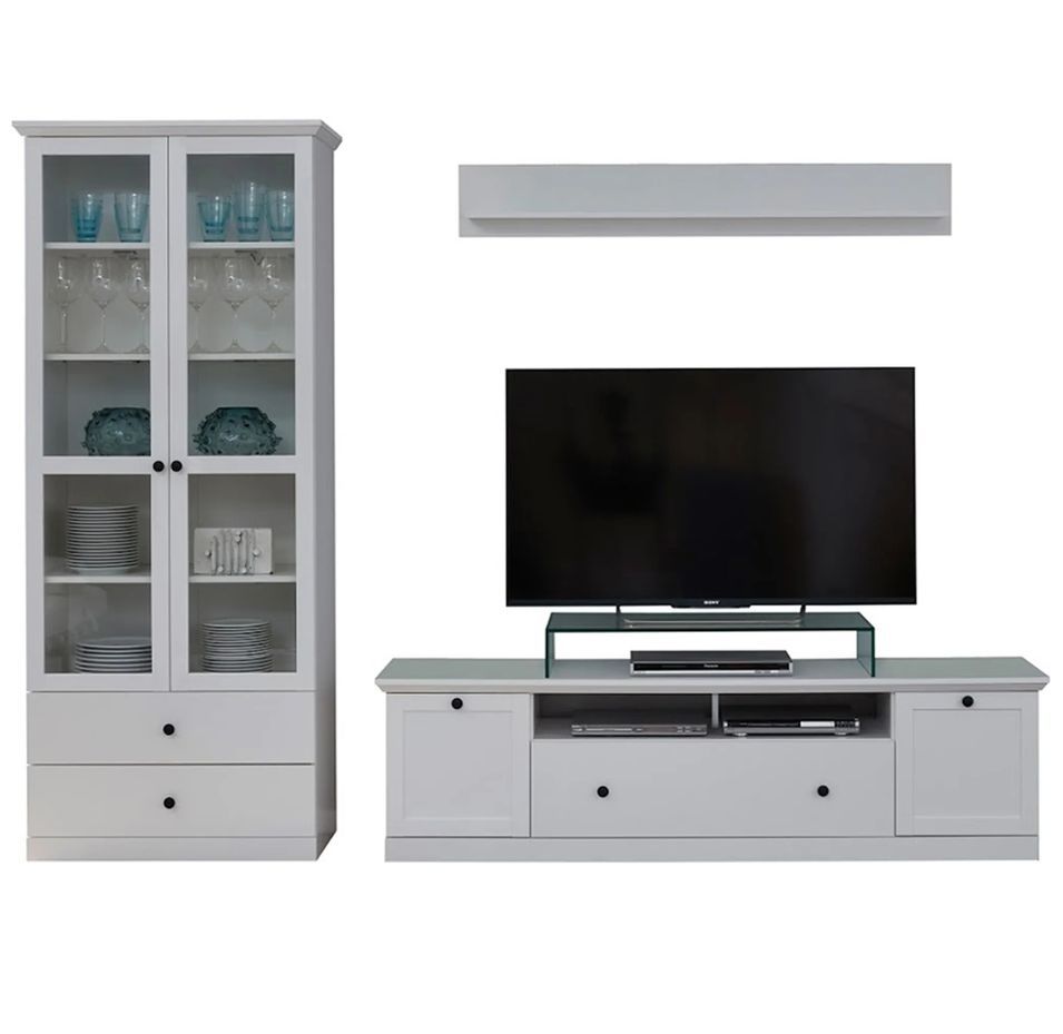 Ensemble meuble TV 3 pièces blanc mat Valex - Photo n°1