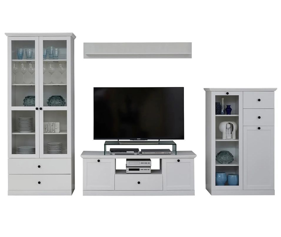 Ensemble meuble TV 4 pièces blanc mat Valex - Photo n°1