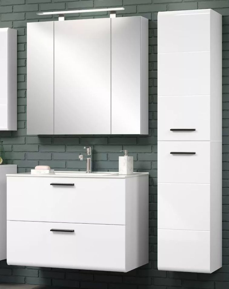 Ensemble meubles de salle de bain 3 pièces blanc Randy - Photo n°1