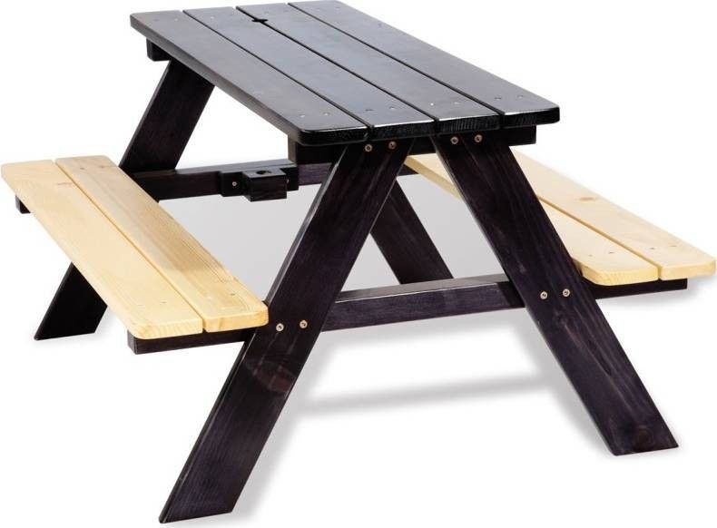 Ensemble pic nique enfant épicéa massif noir et clair Nicki für 4 - Photo n°1