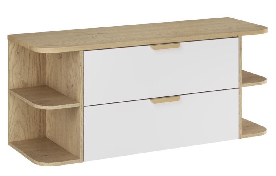 Ensemble salle de bain suspendu ASTER avec plan de travail et niches ouvertes - Photo n°1