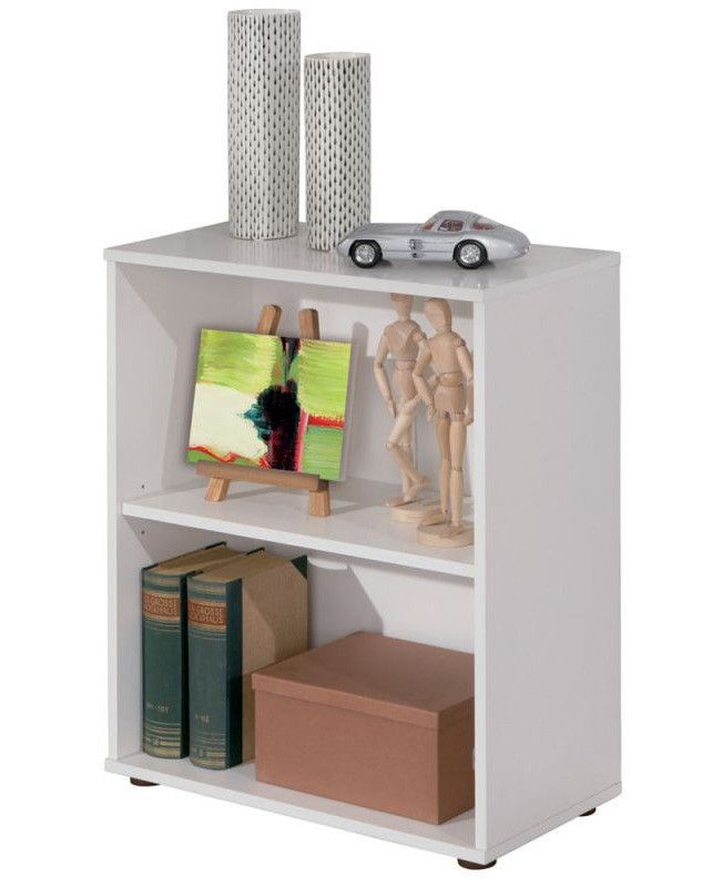 Étagère 2 niveaux bois mélaminé blanc Diana H 75 cm - Photo n°1