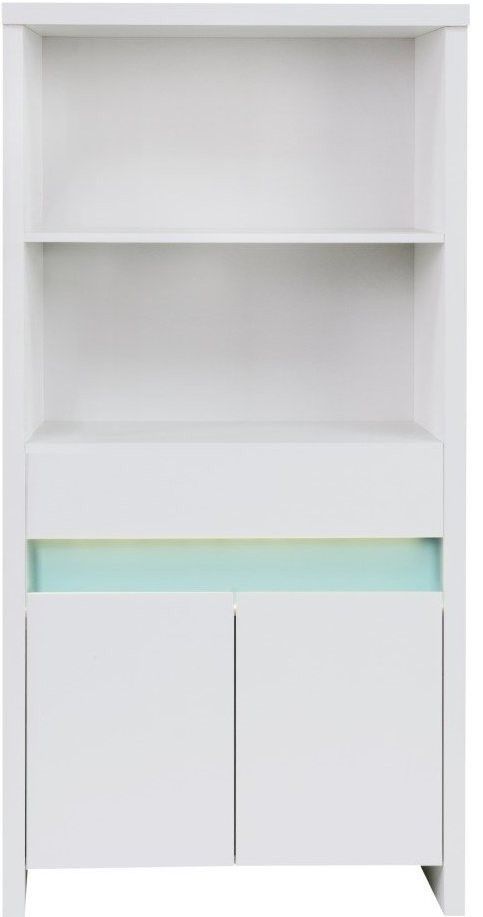 Étagère 2 portes blanc et turquoise Planète Turquoise - Photo n°1