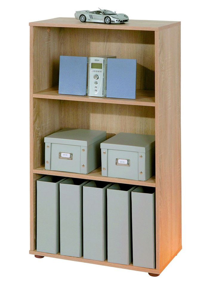 Étagère 3 compartiments mélaminé chêne clair Adam - Photo n°1