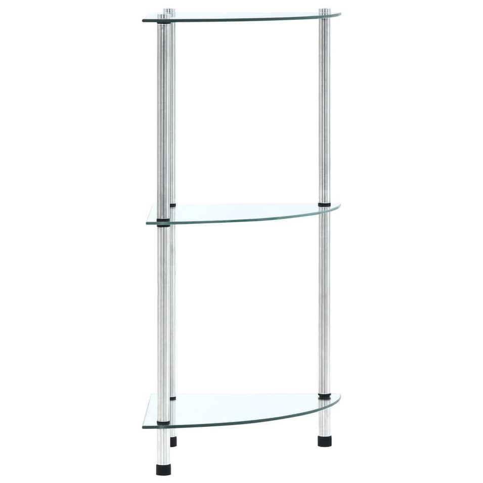 Étagère à 3 niveaux Transparent 30x30x67 cm Verre trempé - Photo n°1