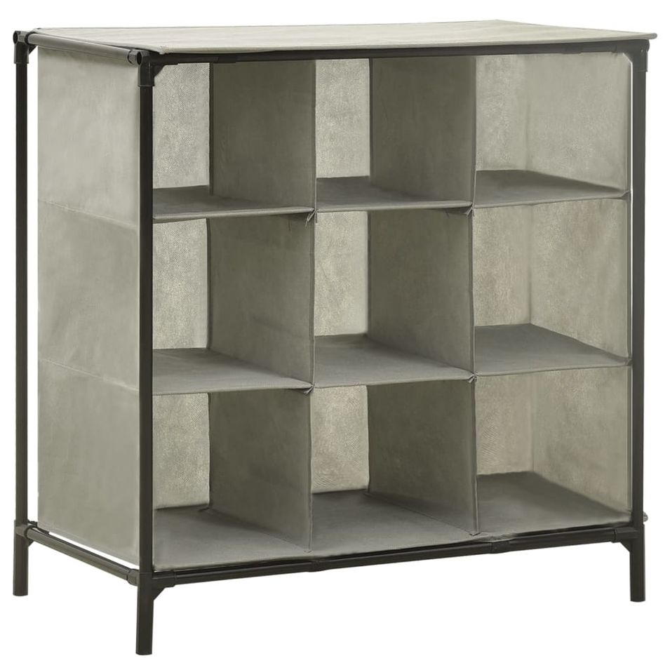 Étagère à chaussures 57x36x61 cm Tissu intissé et acier Gris - Photo n°1