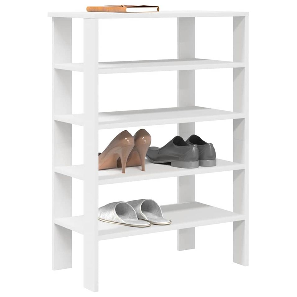 Étagère à chaussures blanc 61x32x87,5 cm bois d'ingénierie - Photo n°1