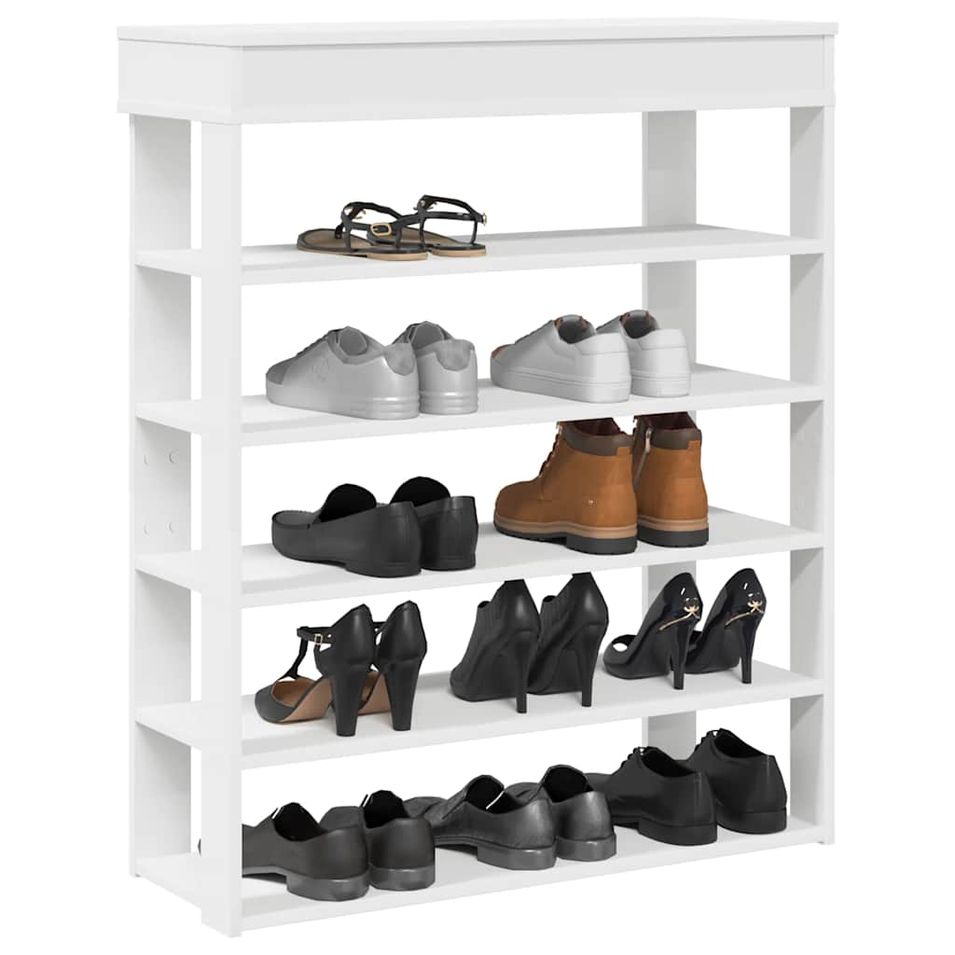 Étagère à chaussures blanc 80x30x98 cm bois d'ingénierie - Photo n°1