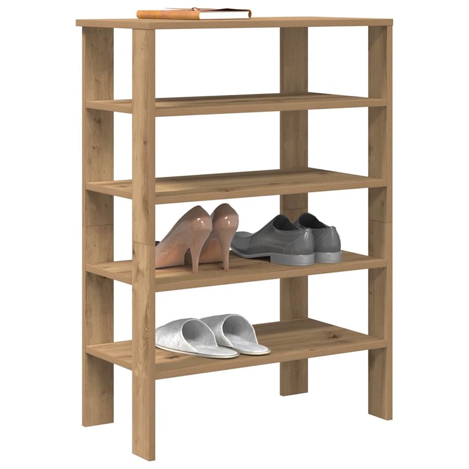 Étagère à chaussures chêne artisanal bois d'ingénierie - Photo n°1