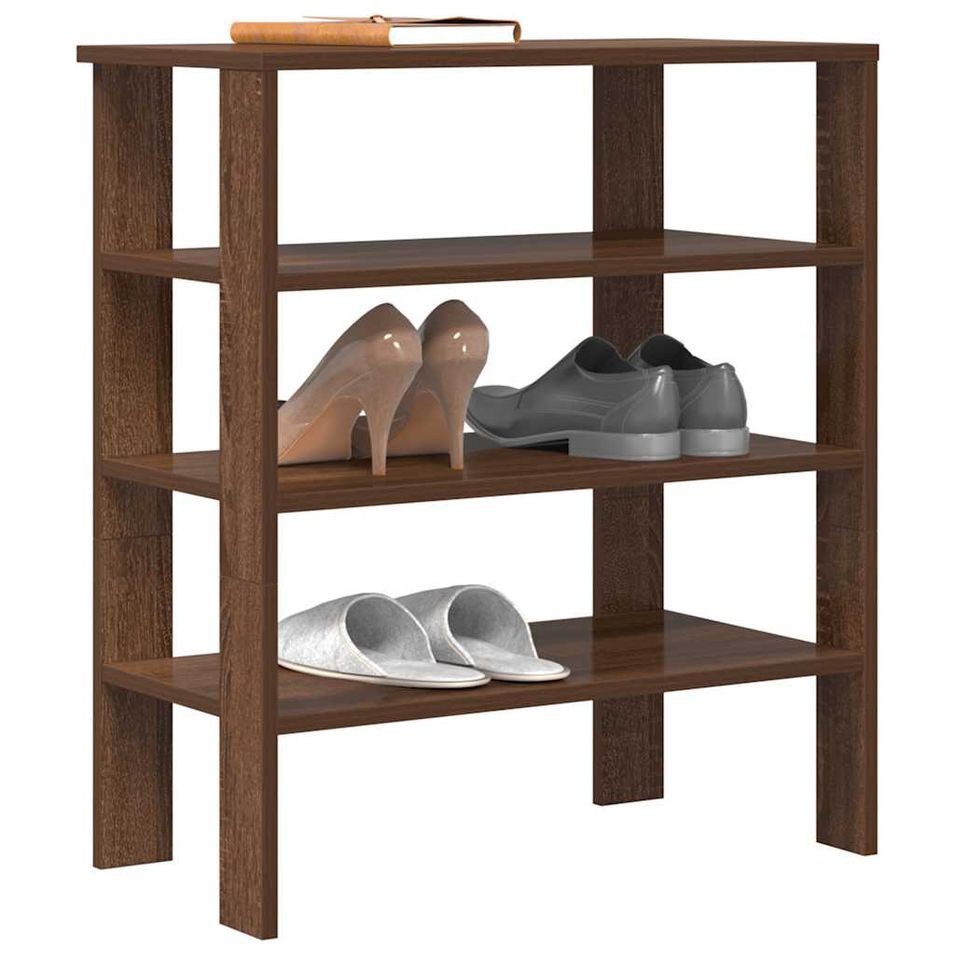 Étagère à chaussures chêne marron 61x32x70 cm bois d'ingénierie - Photo n°1
