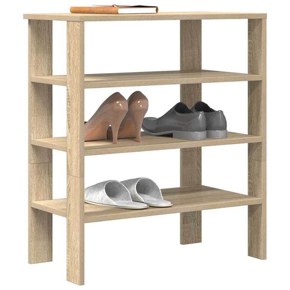 Étagère à chaussures chêne sonoma 61x32x70 cm bois d'ingénierie - Photo n°1