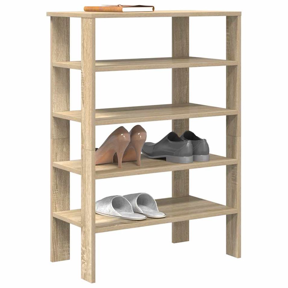 Étagère à chaussures chêne sonoma 61x32x87,5 cm bois ingénierie - Photo n°1