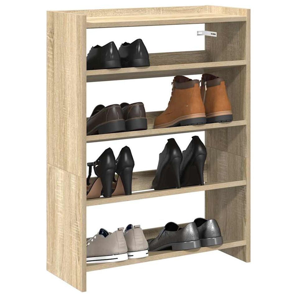 Étagère à chaussures chêne sonoma 80x25x61,5 cm bois ingénierie - Photo n°1