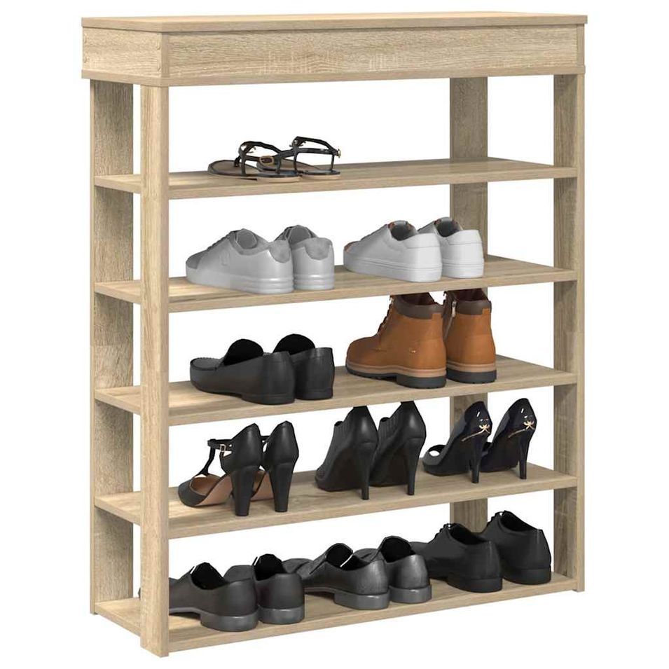 Étagère à chaussures chêne sonoma 80x30x98 cm bois d'ingénierie - Photo n°1